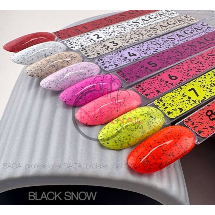 Гель-лак Saga Black Snow №08, 9 мл TPO free